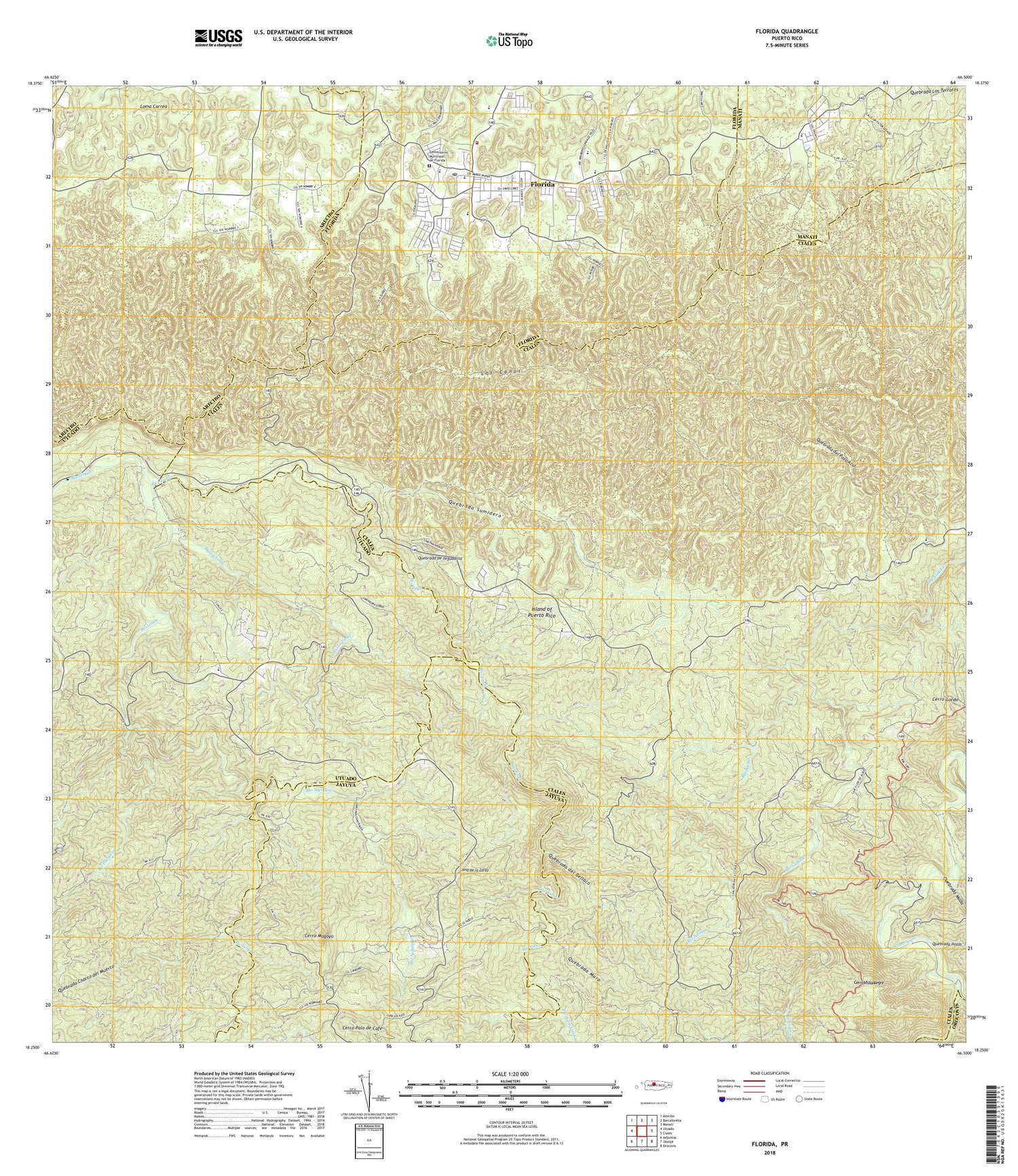 Florida Puerto Rico US Topo Map Image