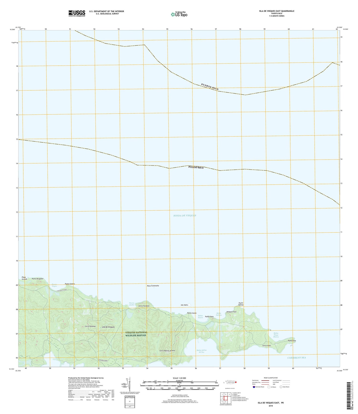 Isla De Vieques East Puerto Rico US Topo Map Image