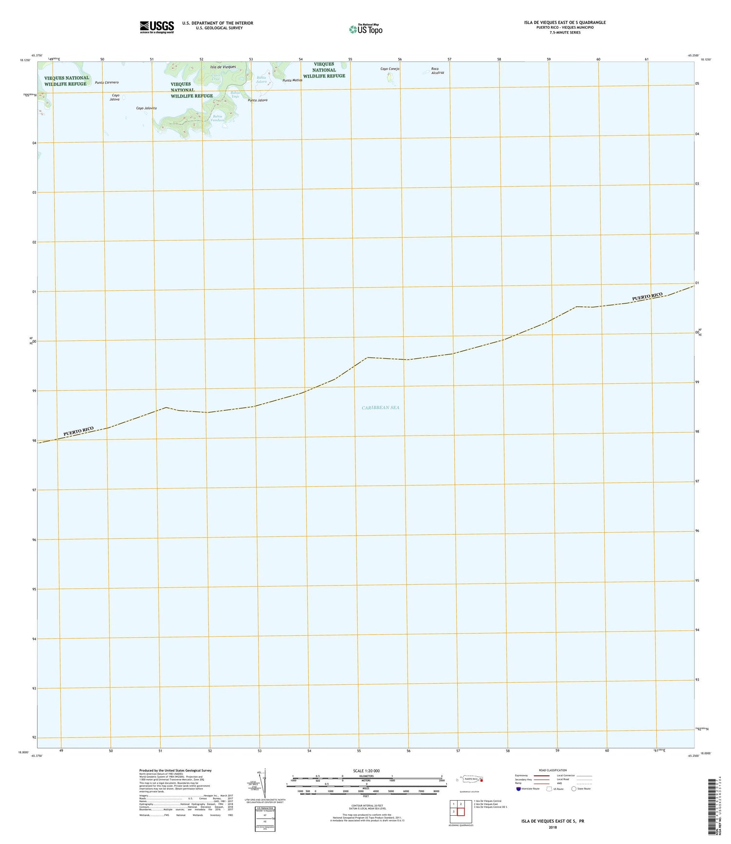 Isla De Vieques East OE S Puerto Rico US Topo Map Image