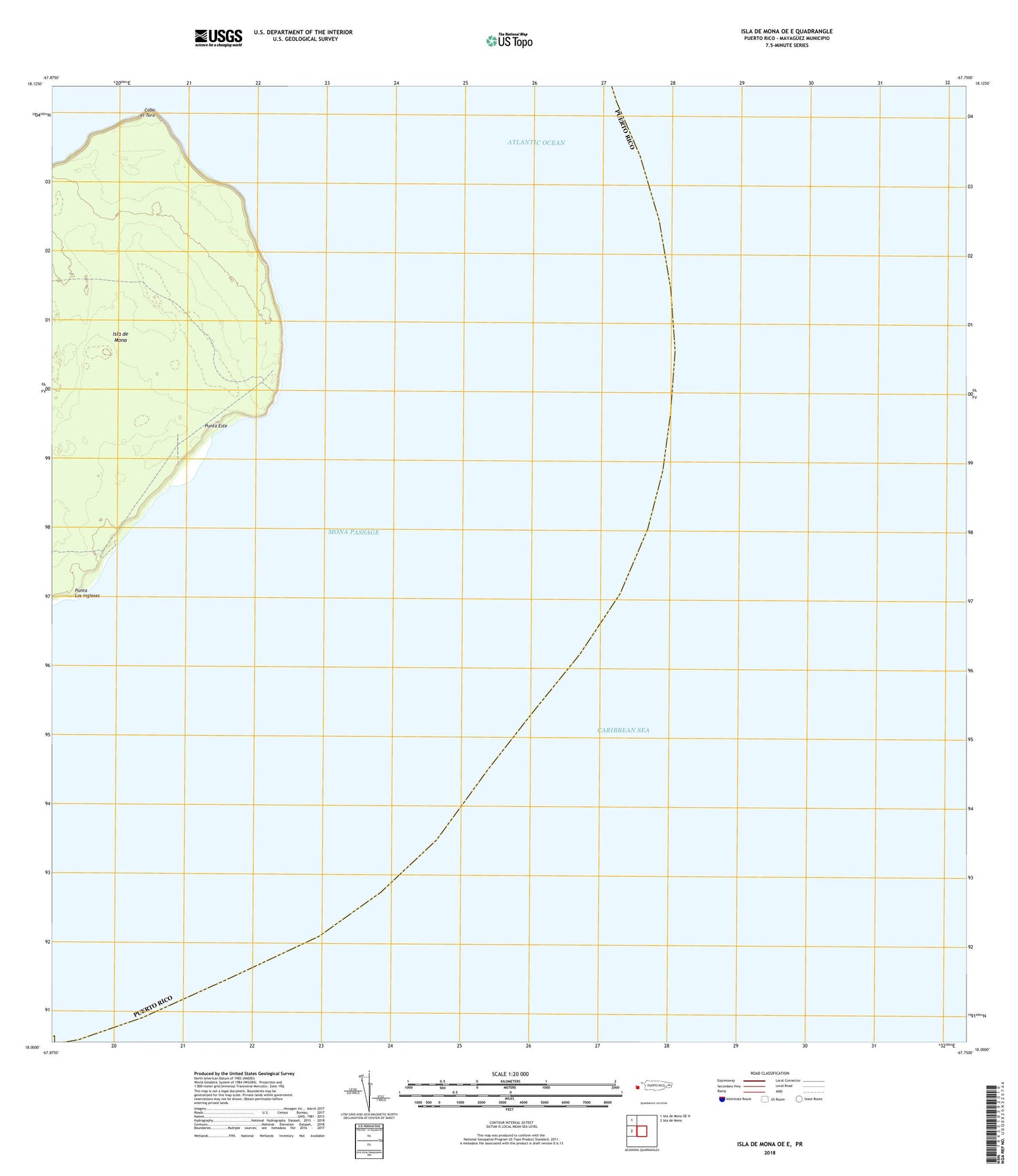 Isla de Mona OE E Puerto Rico US Topo Map Image