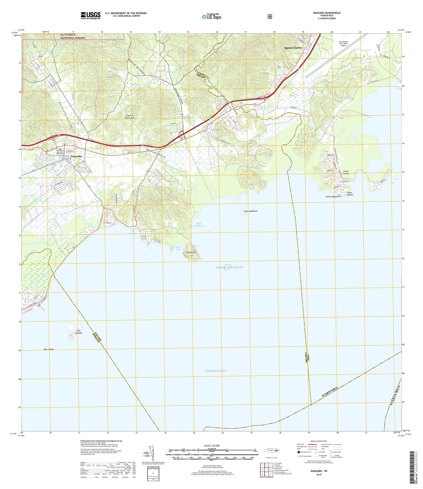 Naguabo Puerto Rico US Topo Map Image