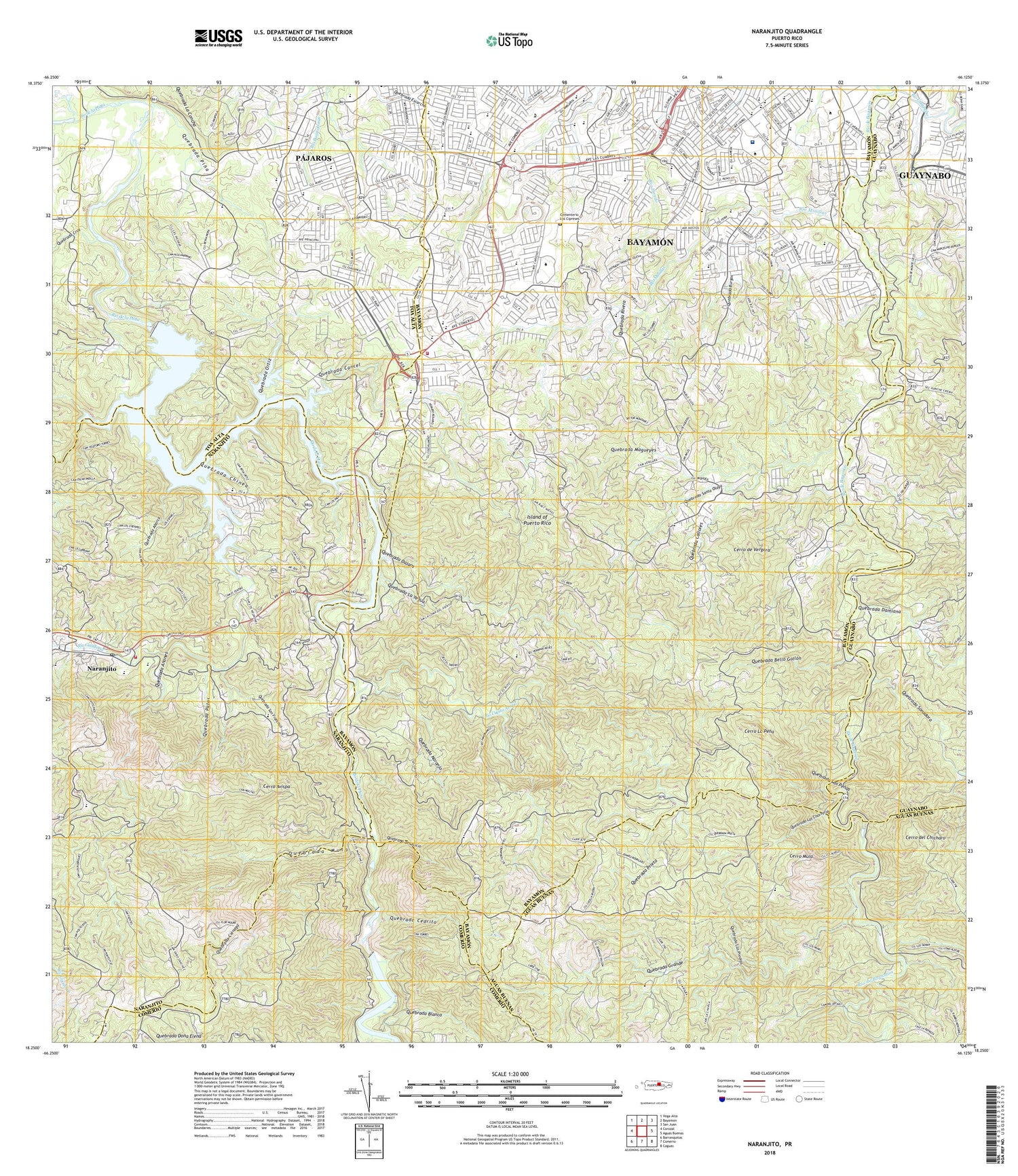 Naranjito Puerto Rico US Topo Map Image