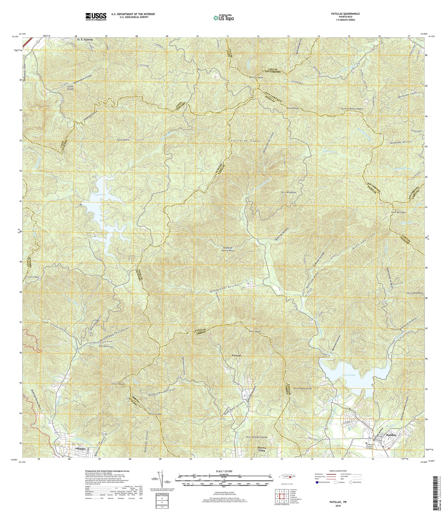 Patillas Puerto Rico US Topo Map Image