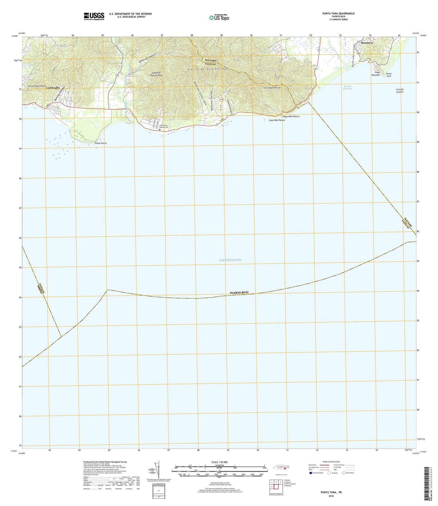 Punta Tuna Puerto Rico US Topo Map Image