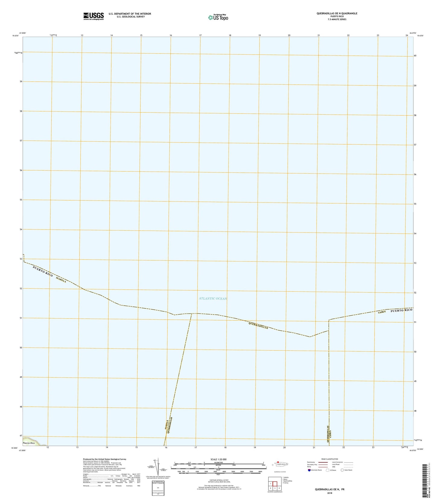 Quebradillas OE N Puerto Rico US Topo Map Image