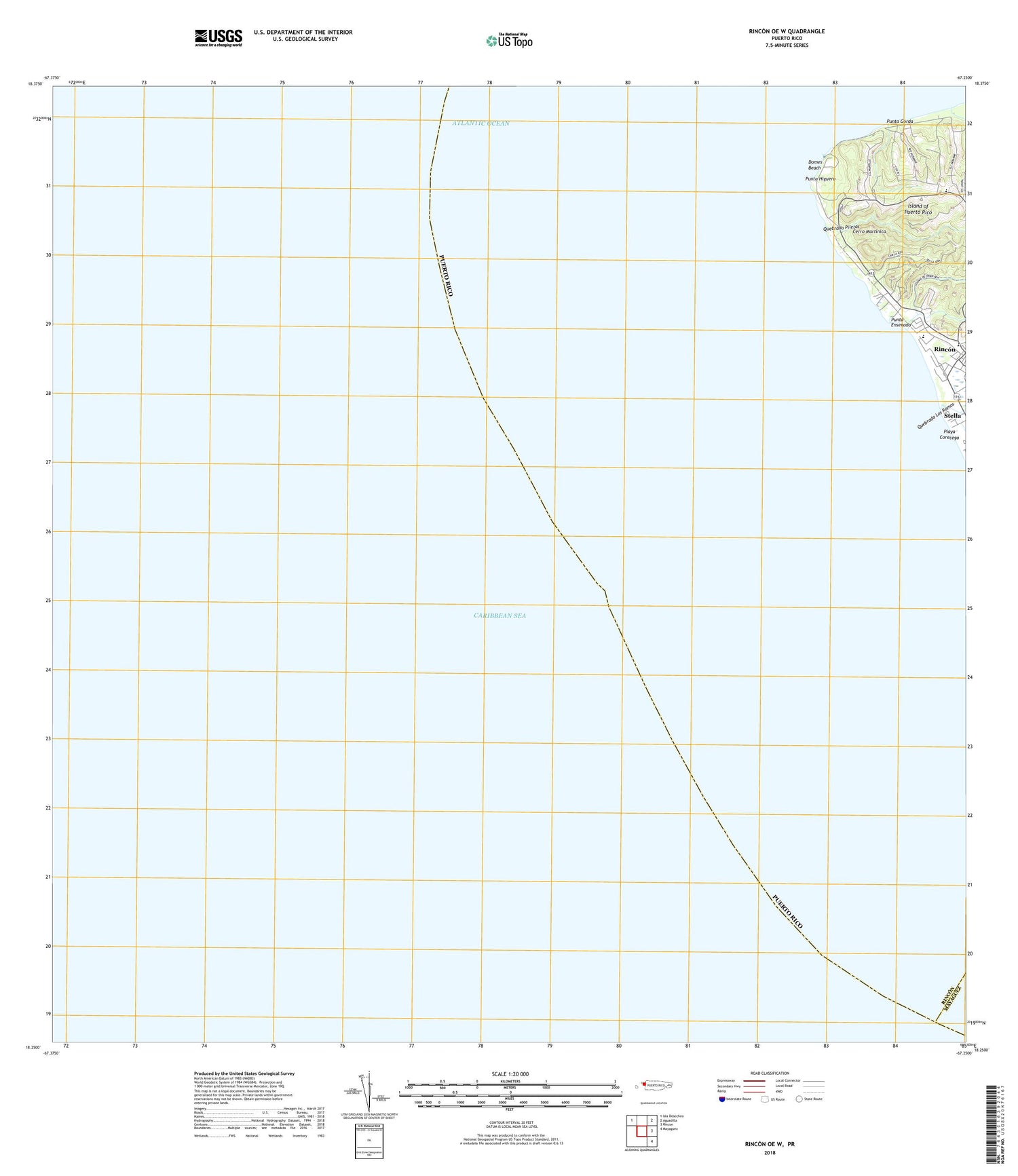 Rincon OE W Puerto Rico US Topo Map Image