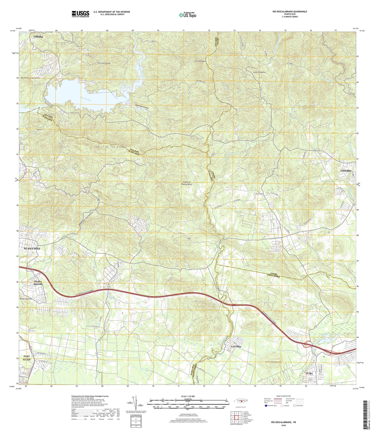 Rio Descalabrado Puerto Rico US Topo Map Image