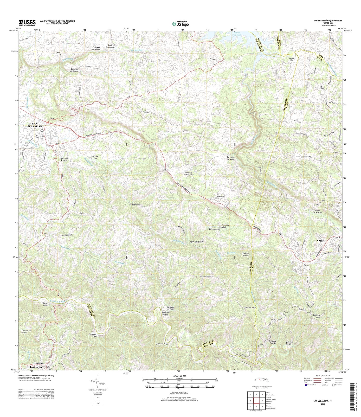 San Sebastian Puerto Rico US Topo Map Image