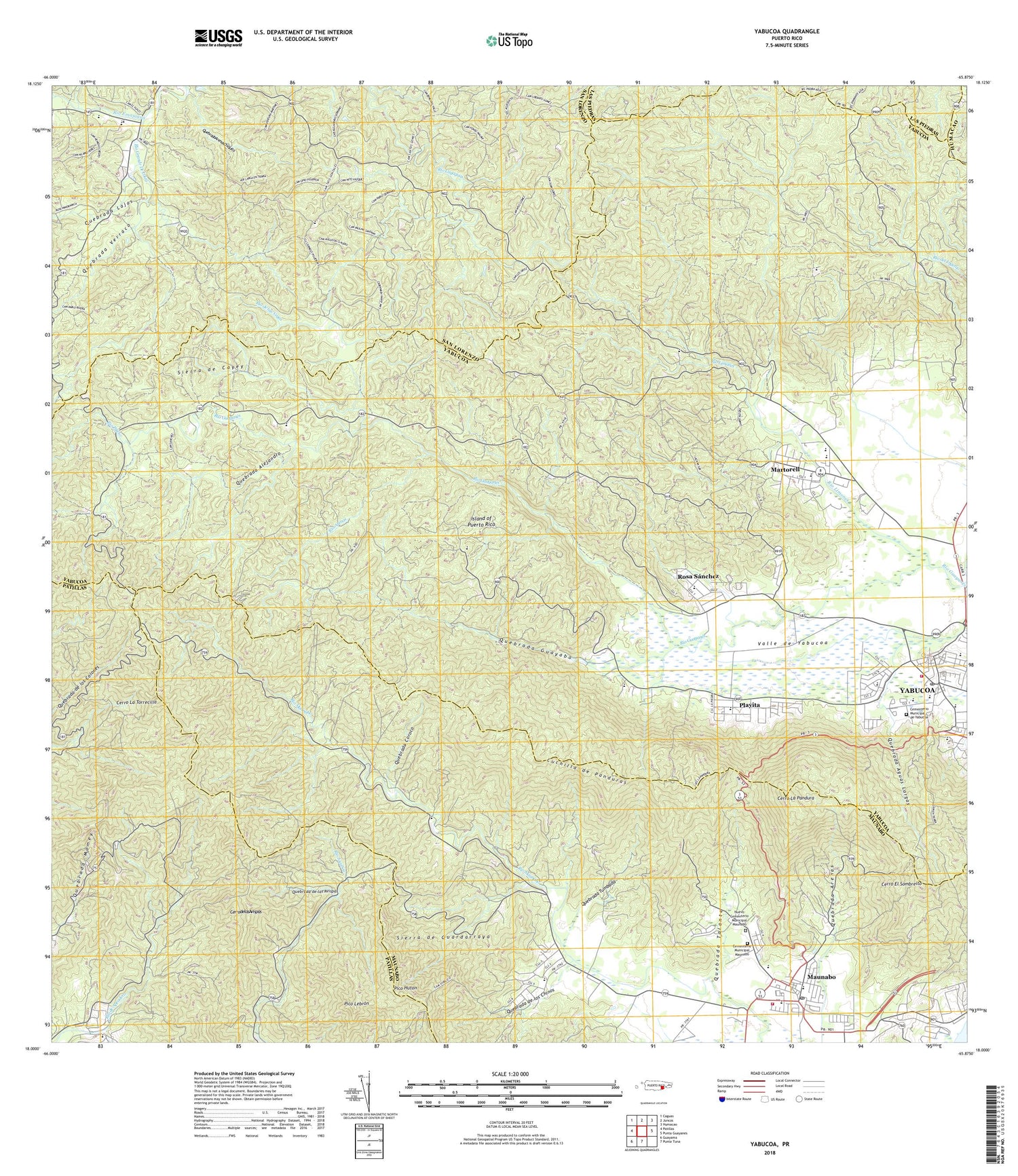 Yabucoa Puerto Rico US Topo Map Image