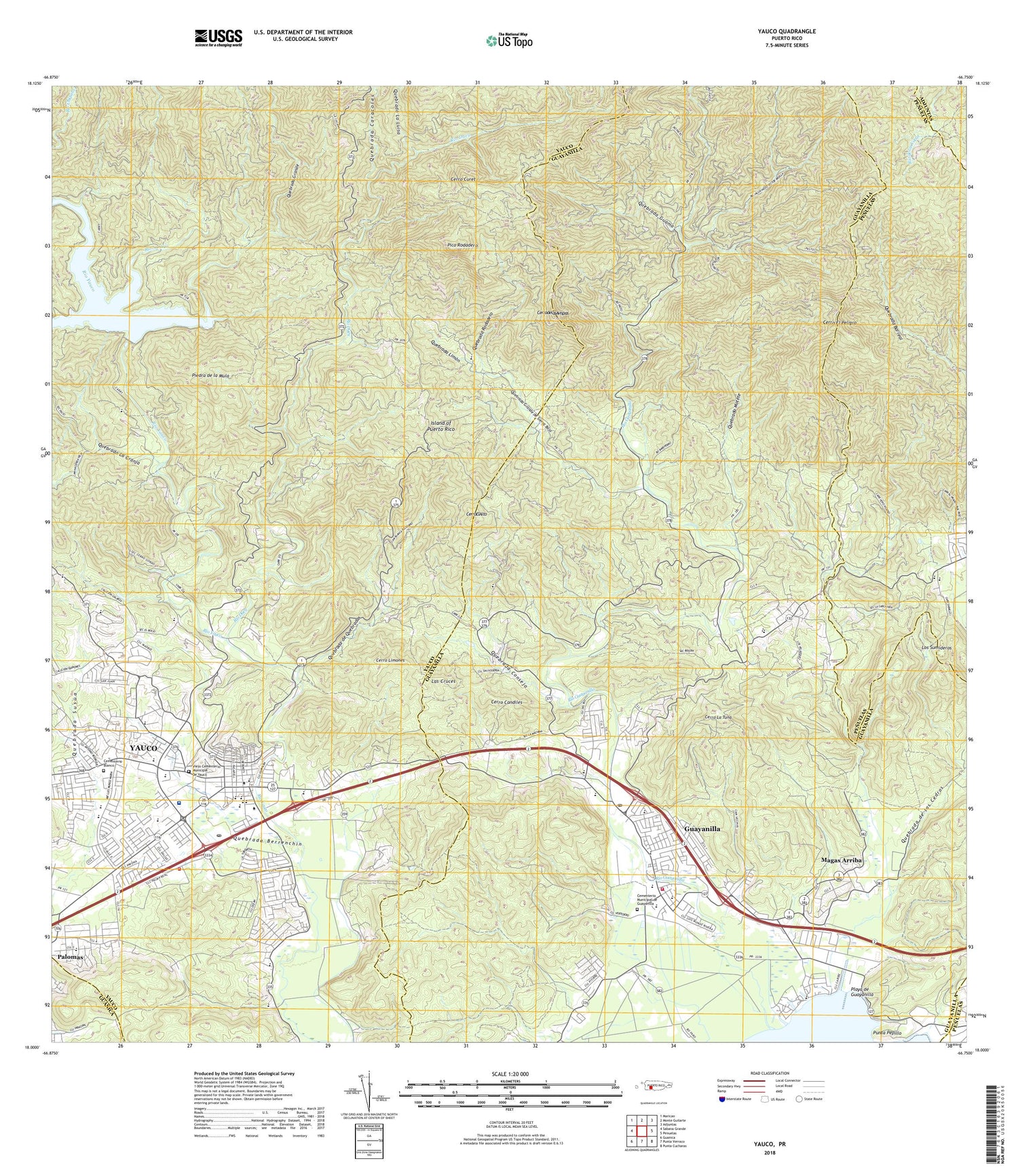 Yauco Puerto Rico US Topo Map Image
