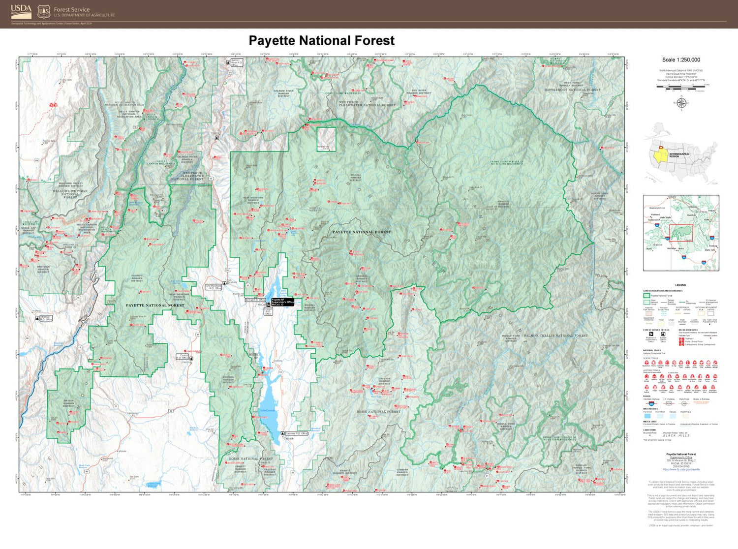 Payette National Forest Map