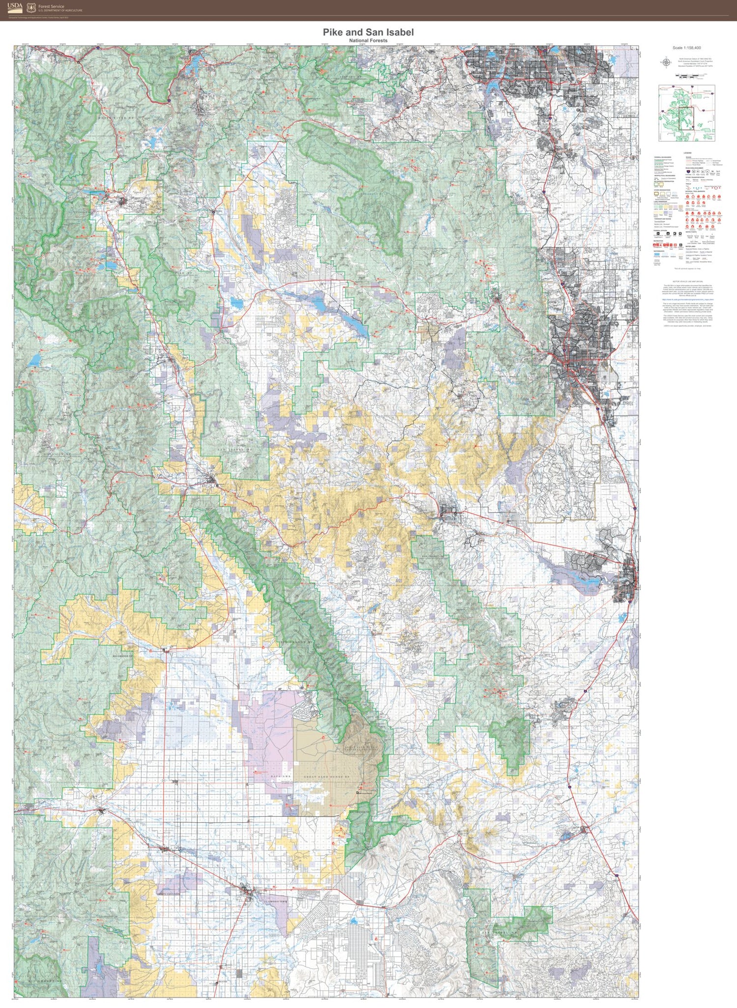 Pike and San Isabel National Forests Map