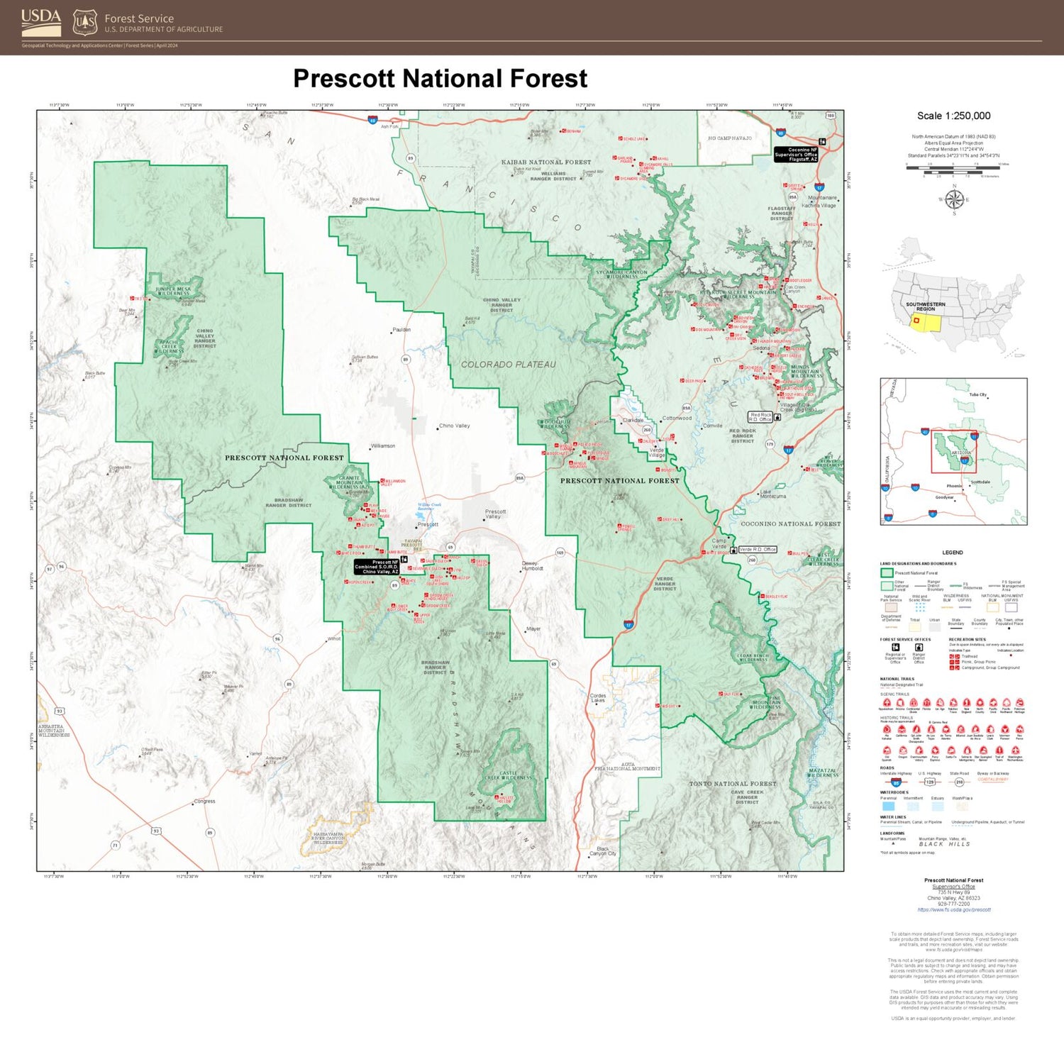 Prescott National Forest Map