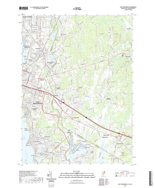East Providence Rhode Island US Topo Map Image
