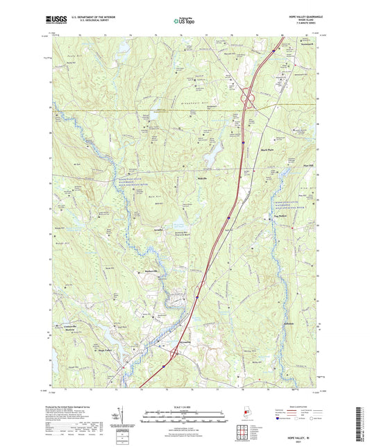 Hope Valley Rhode Island US Topo Map Image