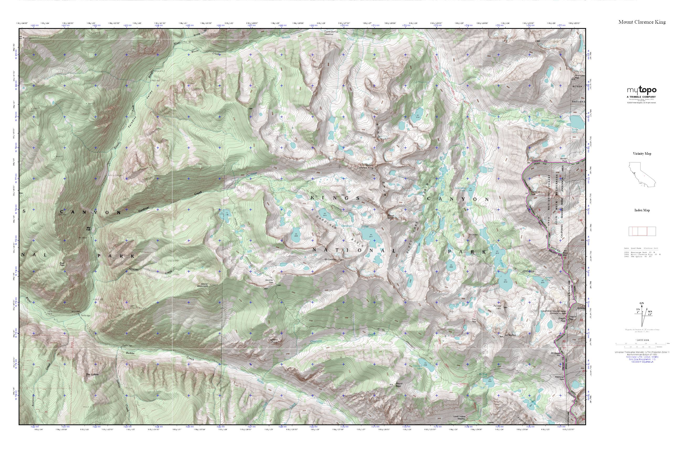 Middle Rae Lake Map Rae Lakes Loop MyTopo Explorer Series Map – MyTopo Map Store