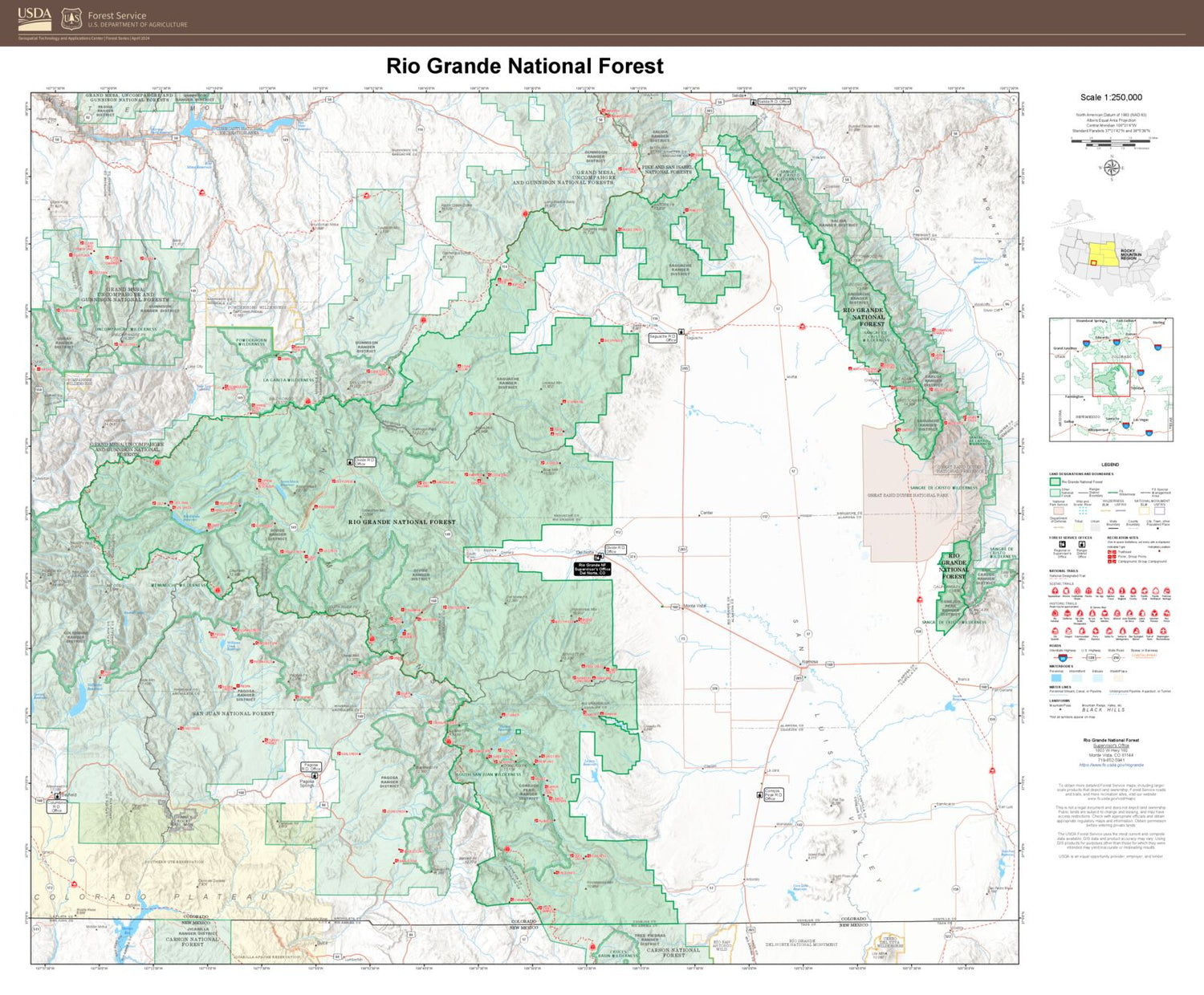 Rio Grande National Forest Map