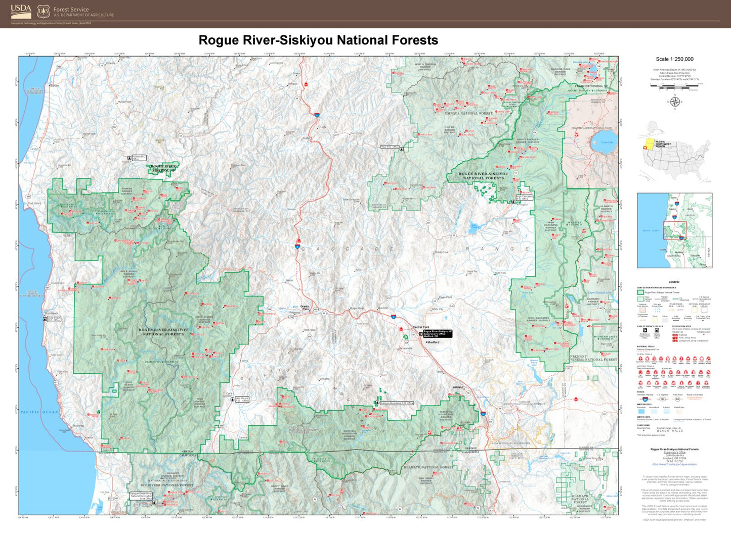 Rogue River-Siskiyou National Forests Map