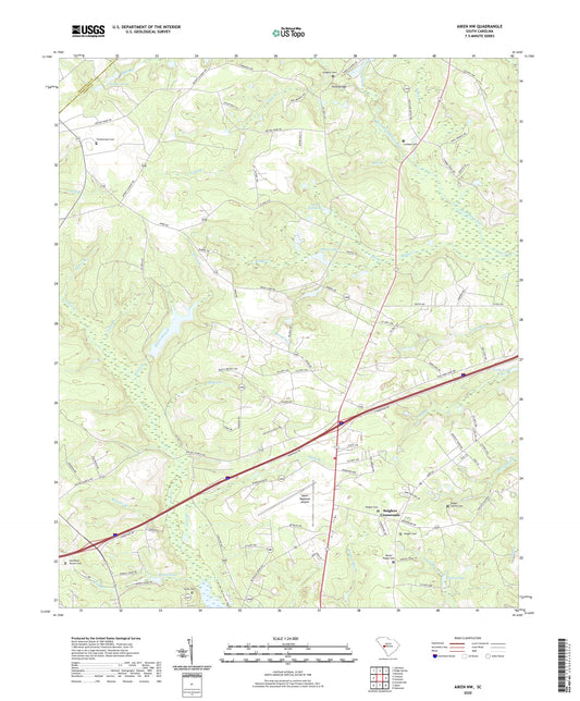 Aiken NW South Carolina US Topo Map Image
