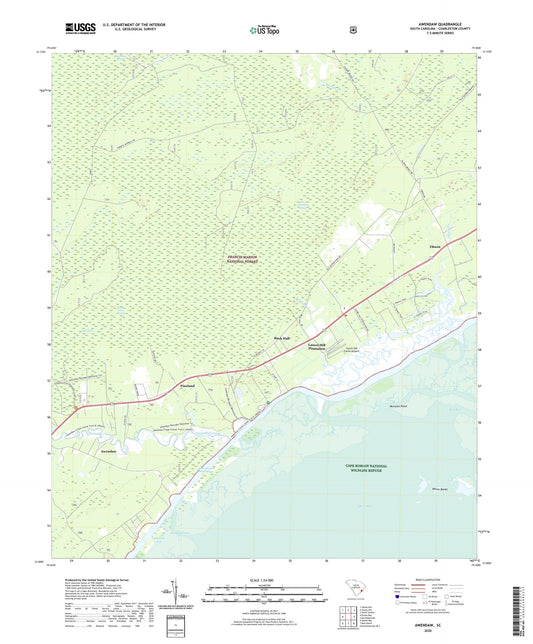 Awendaw South Carolina US Topo Map Image