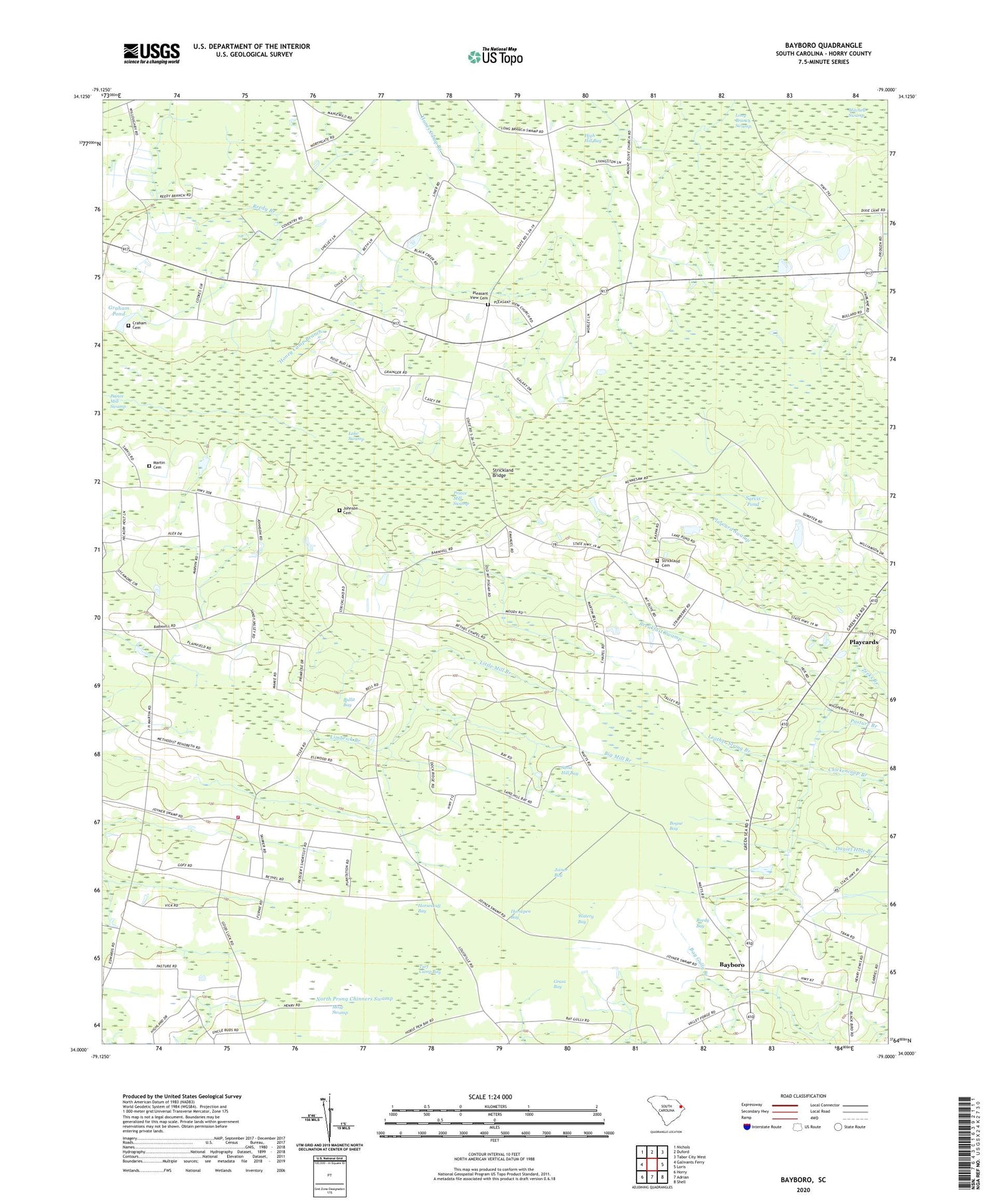Bayboro South Carolina US Topo Map Image