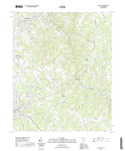 Belton East South Carolina US Topo Map Image