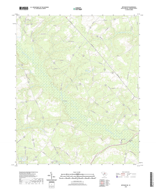 Bethune NW South Carolina US Topo Map Image