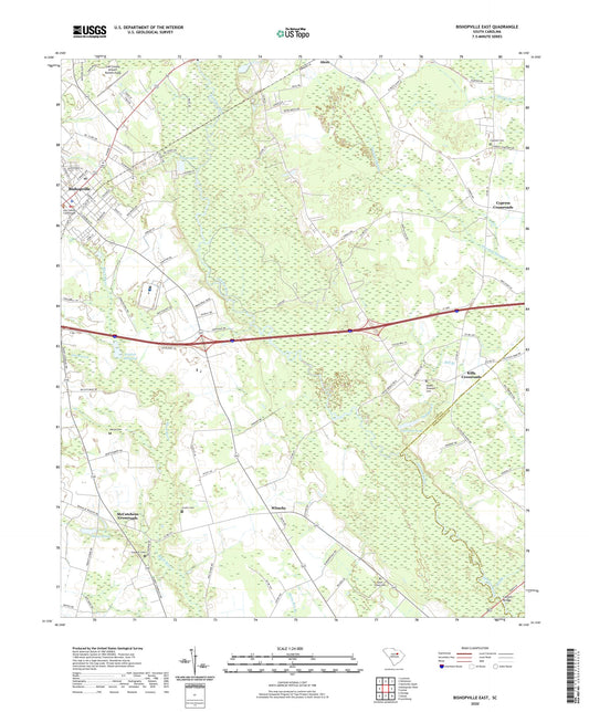 Bishopville East South Carolina US Topo Map Image