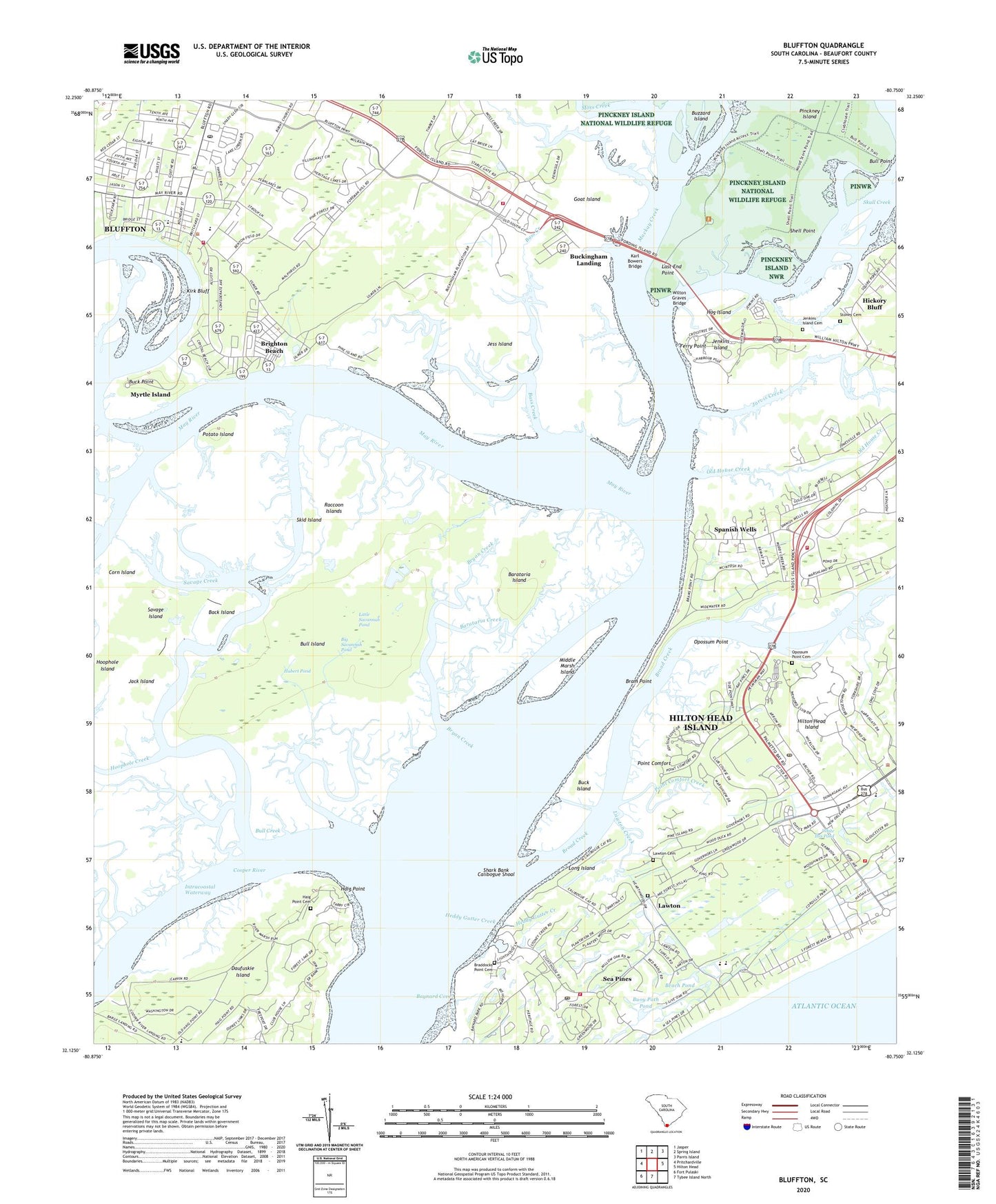 Bluffton South Carolina US Topo Map Image