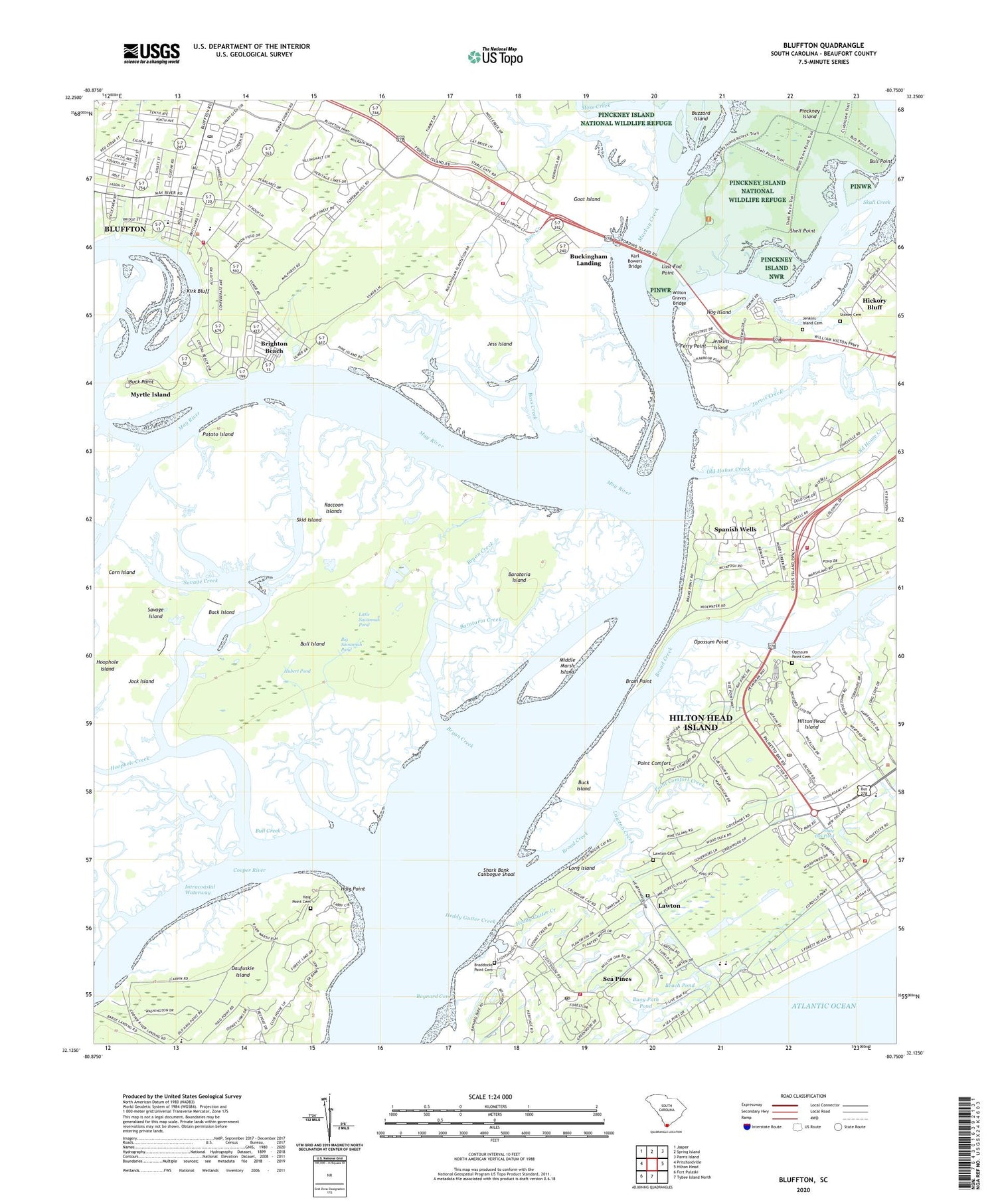 Bluffton South Carolina US Topo Map Image