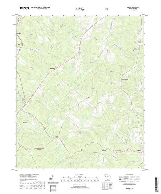 Bradley South Carolina US Topo Map Image