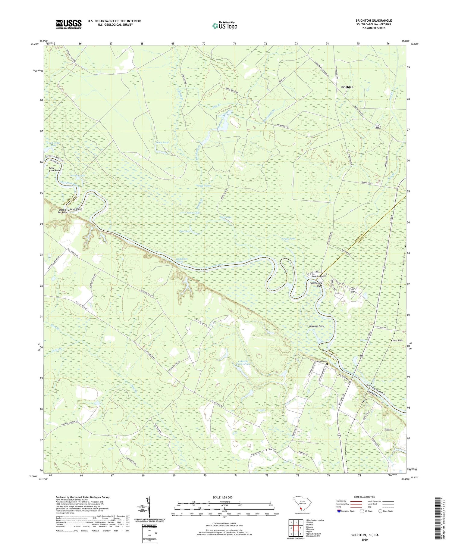 Brighton South Carolina US Topo Map Image