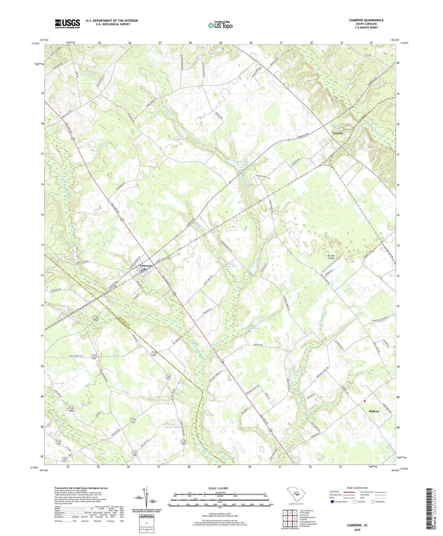 Cameron South Carolina US Topo Map Image