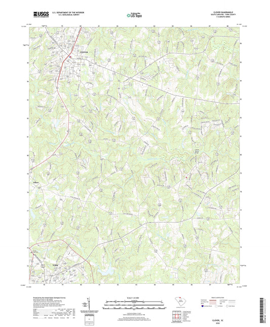 Clover South Carolina US Topo Map Image