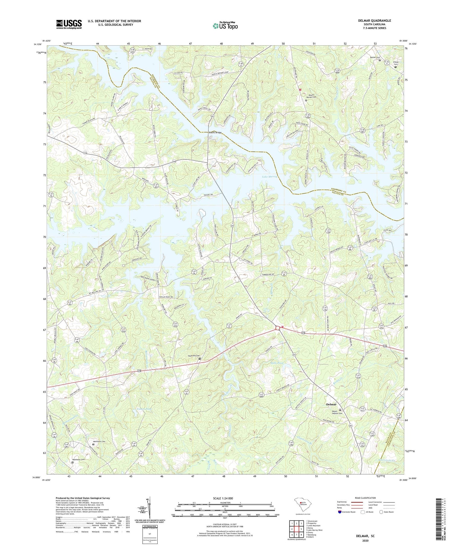Delmar South Carolina US Topo Map Image