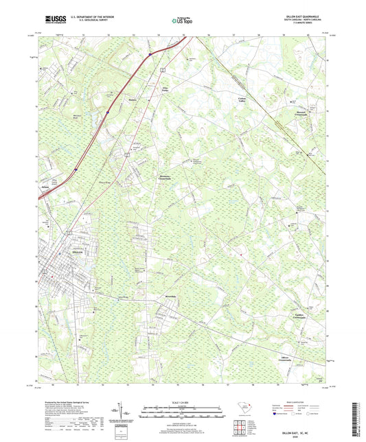 Dillon East South Carolina US Topo Map Image