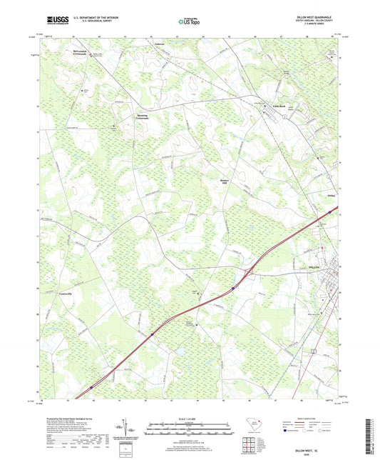 Dillon West South Carolina US Topo Map Image
