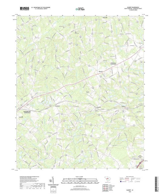 Gilbert South Carolina US Topo Map Image