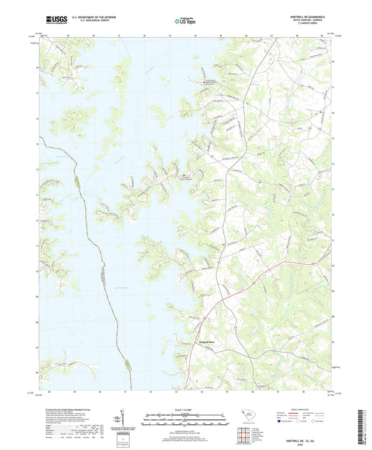 Hartwell NE South Carolina US Topo Map Image