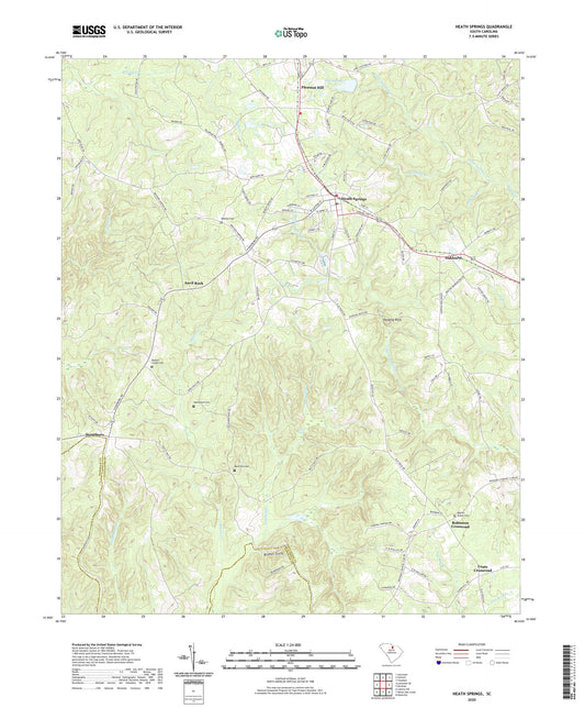 Heath Springs South Carolina US Topo Map Image
