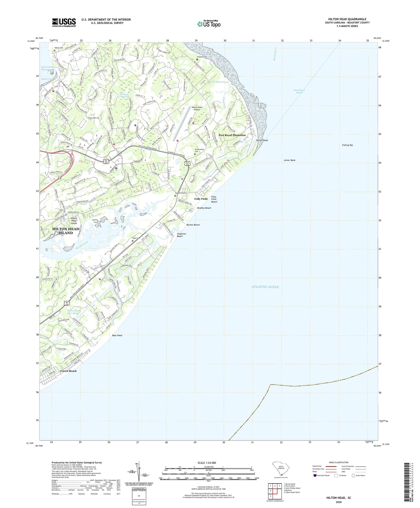 Hilton Head South Carolina US Topo Map Image