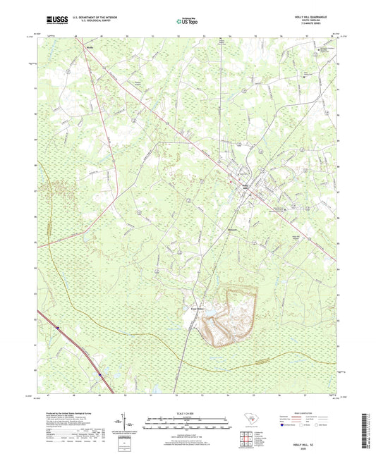 Holly Hill South Carolina US Topo Map Image