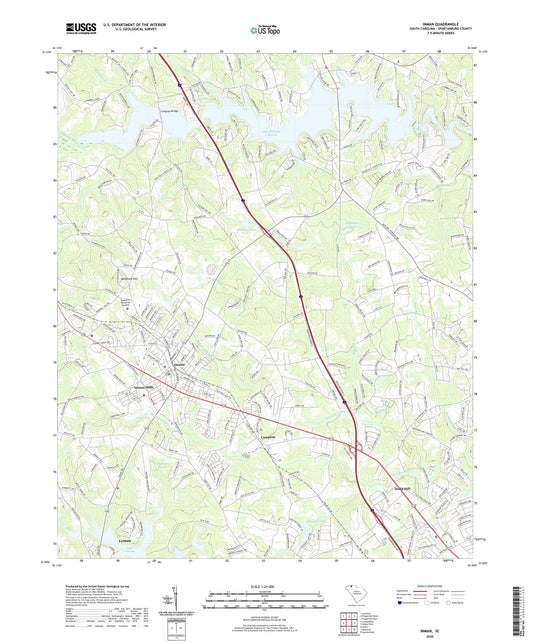 Inman South Carolina US Topo Map Image