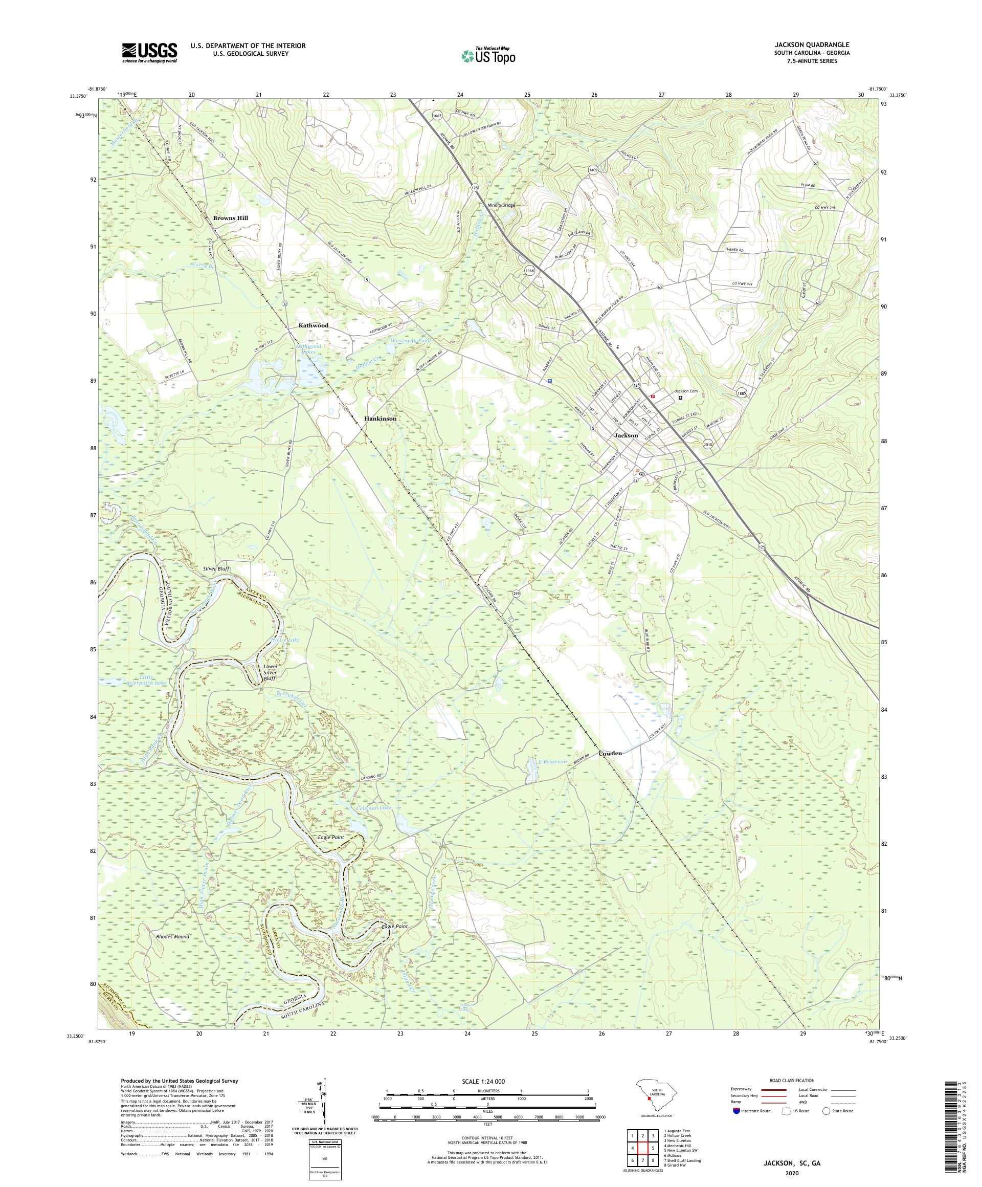 Jackson South Carolina US Topo Map – MyTopo Map Store