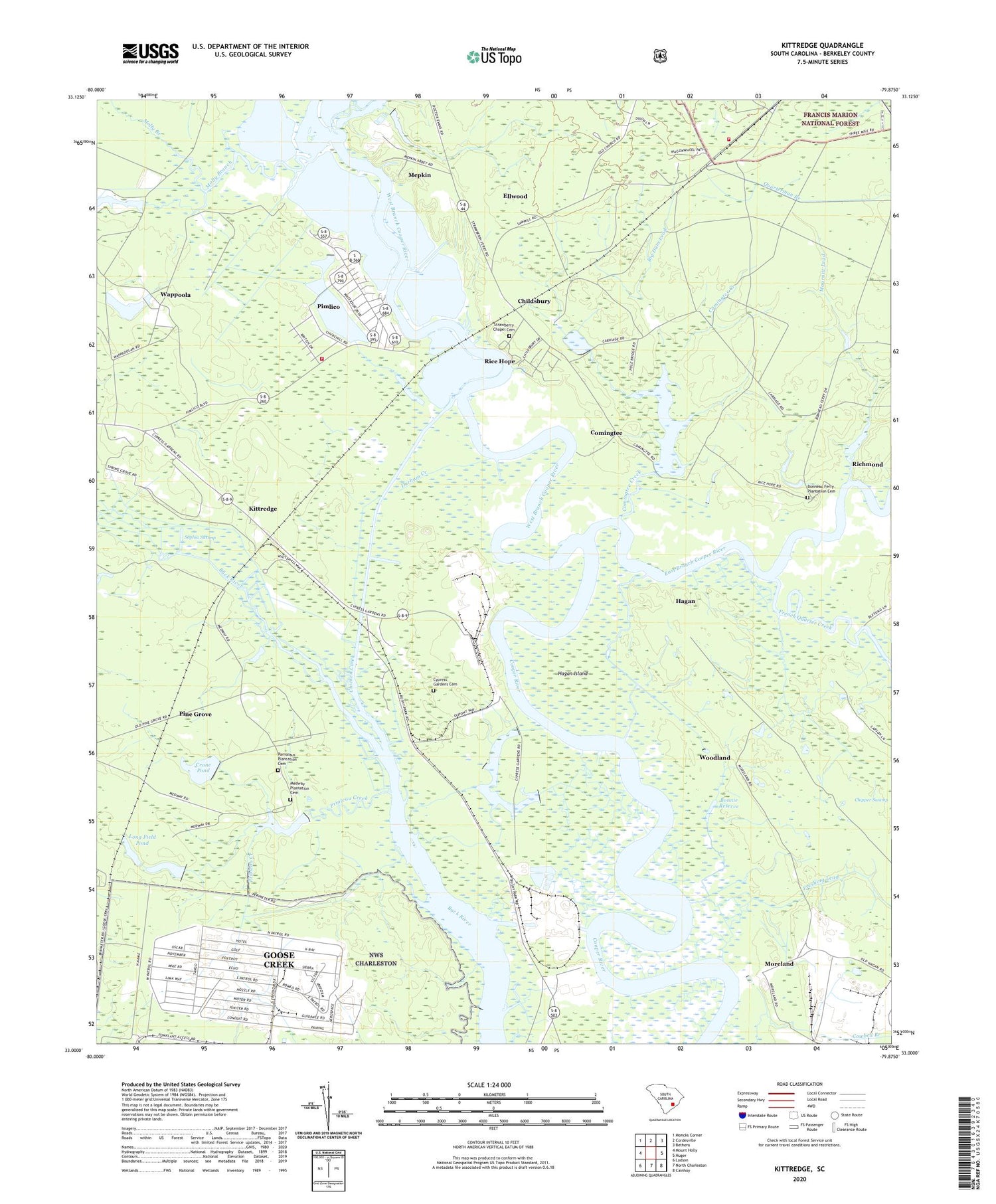 Kittredge South Carolina US Topo Map Image