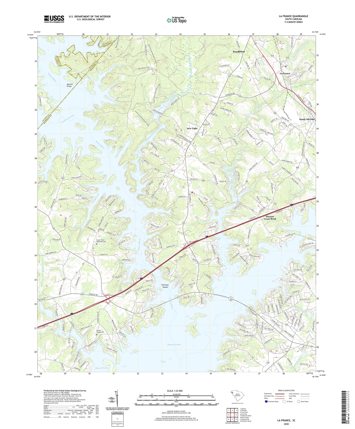 La France South Carolina US Topo Map Image