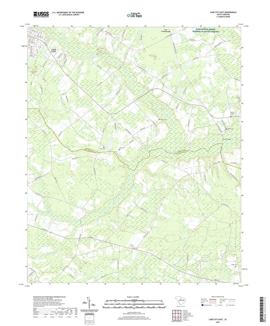 Lake City East South Carolina US Topo Map Image