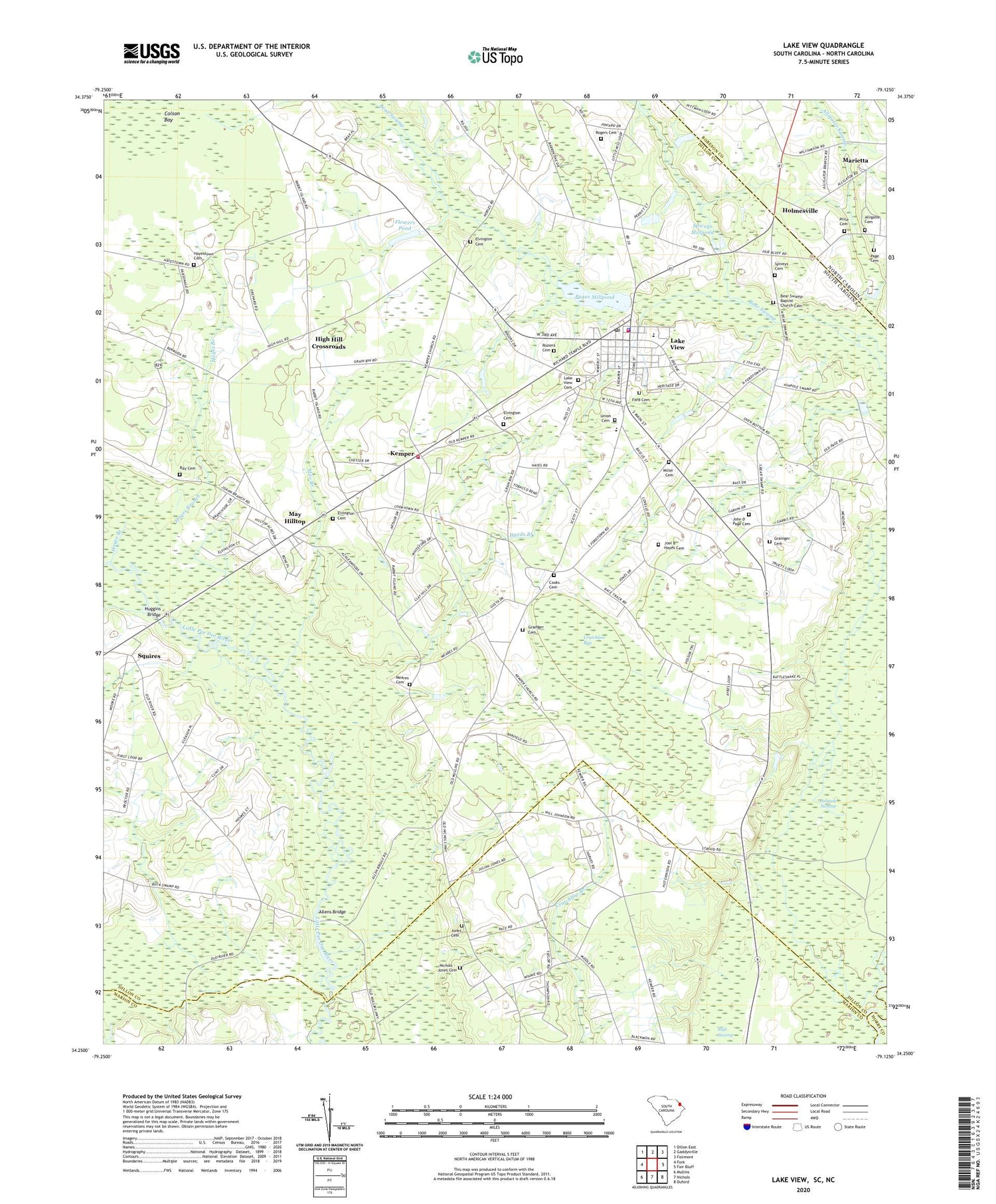 Lake View South Carolina US Topo Map Image