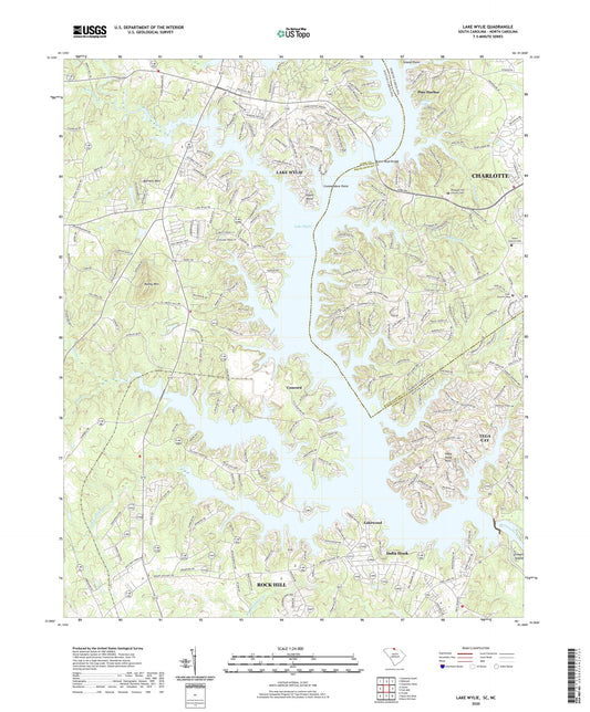 Lake Wylie South Carolina US Topo Map Image