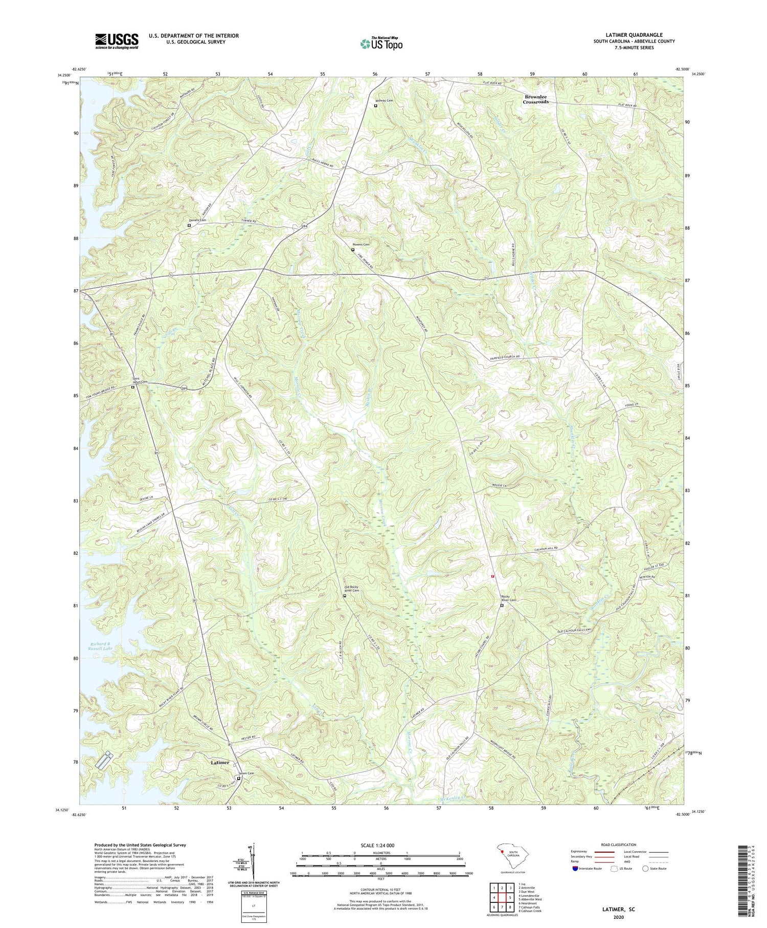 Latimer South Carolina US Topo Map Image